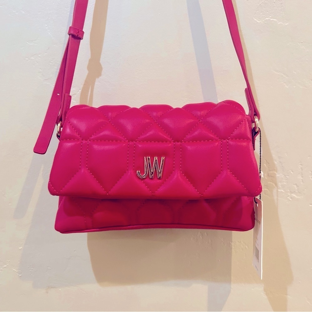 JASON WU Fuscia Aria Quilted Flap Over Vegan Leather Crossbody NWTS - Picture 8 of 8